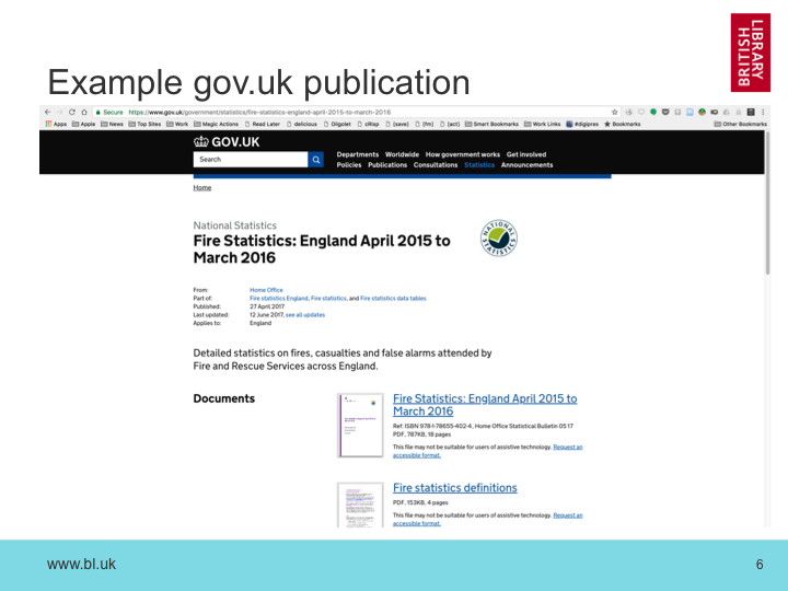 Example gov.uk publication