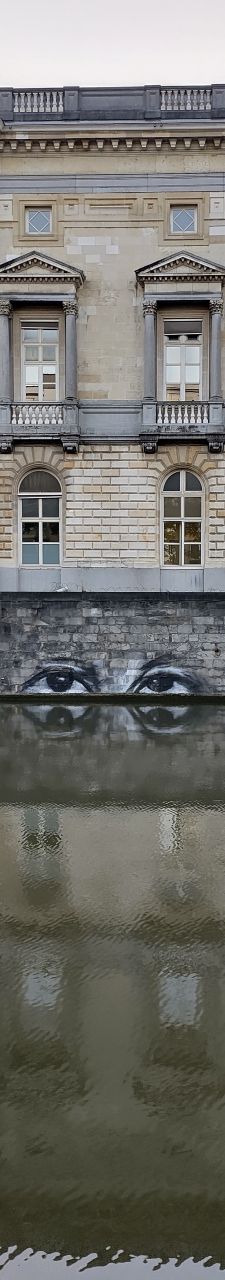 Ghent river graffiti. Eyes.