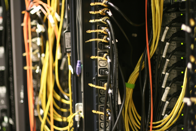 Server rack and cables