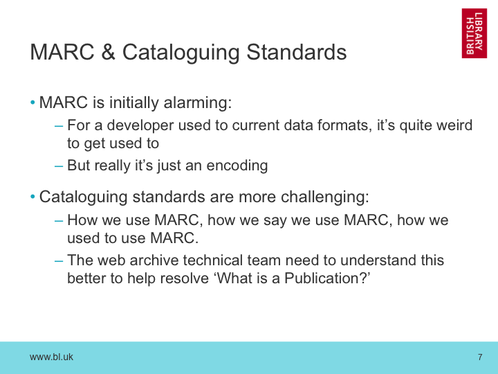 MARC & Cataloguing Standards